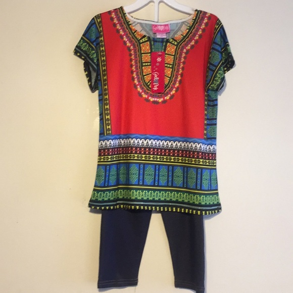 African Dashiki Other - African Dashiki leggings and Top 2pcs Set